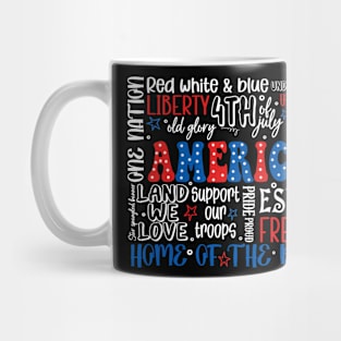 4th of July, Independence Day, 1776 USA Flag, Red White & Blue Mug